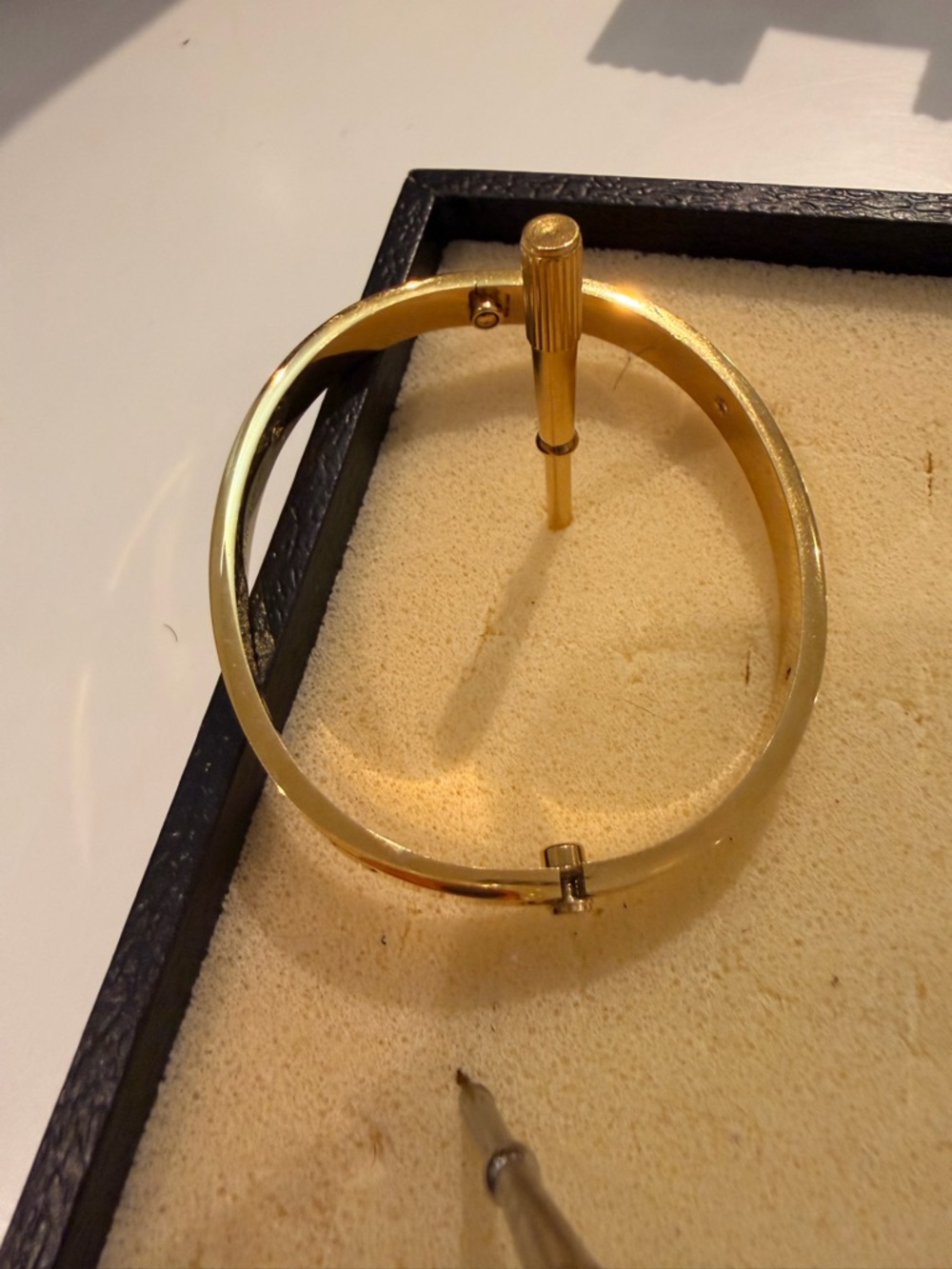 Authentic Cartier Elegant Gold-Tone Hinged Bangle Bracelet